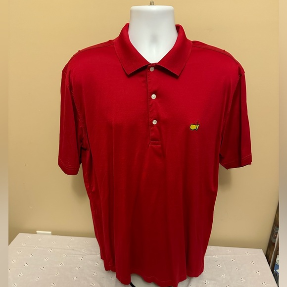 Masters Golf Am N Corner Men's Polo 100% Pima Cotton NWOT Red Large - Picture 1 of 5
